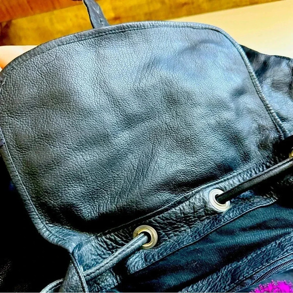 Unisex Vintage Merlin Lederwerkstatt Large Leather Backpack - Picture 8 of 12